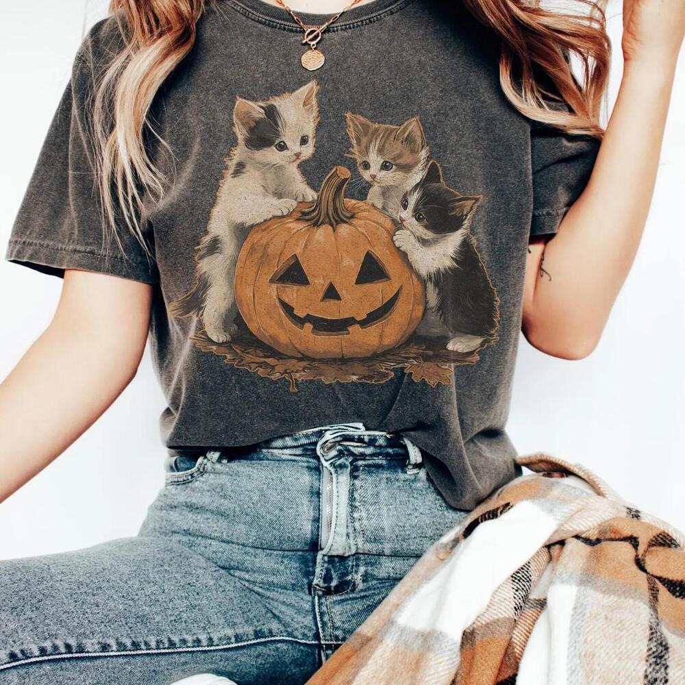 90S Cat Halloween Shirt, Retro Halloween Shirt, Tee